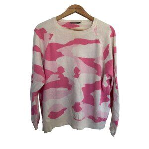 Brodie Women's XL Fine Cashmere Pink Camo Long Sleeve Sweater
